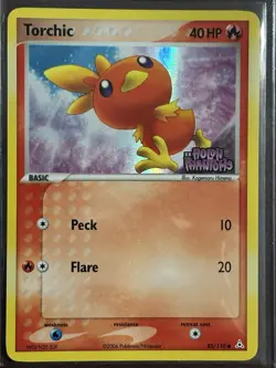 Pokemon TCG Torchic Reverse Holo Card 83/110 Holon Phantoms Stamped 2006 - Image 1