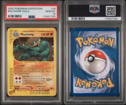 Machamp *PSA GEM MINT 10* SWIRL Holo * Expedition * #16 * 2002 * Pokemon - Image 3