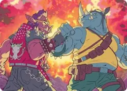 Bebop & Rocksteady Art Card - 29 - NM - Art Series: Teenage Mutant Ninja Turtles - Image 1