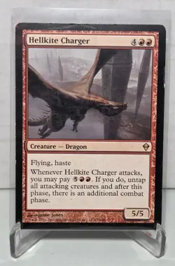 Hellkite Charger Magic The Gathering Red Rare Creature Dragon Card 2009 - Image 1