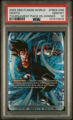 Vegito Winner Card Dragon Ball Fusion World Tournament FB04-046 PSA 10 (POP 11) - Image 2