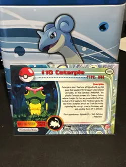 CATERPIE #10 - BLUE Logo - NON-HOLO - SERIES 1 - TOPPS Pokemon Card - NM/LP - Image 2