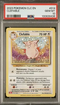 Clefable PSA 10 014/034 Trading Card Game Classic Holo - Image 1