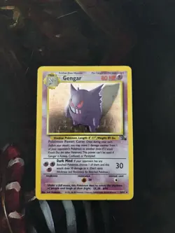 Pokemon TCG Gengar Fossil Holo Card 5/62 Unlimited Rare LP Vintage WOTC 1999 - Image 1