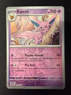 Espeon 033/131 Holo Rare Prismatic Evolutions Pokemon Reverse Holo Near Mint - Image 1