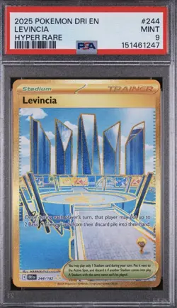 2025 POKEMON DRI EN-DESTINED RIVALS HYPER RARE #244 LEVINCIA PSA 9 - Image 1