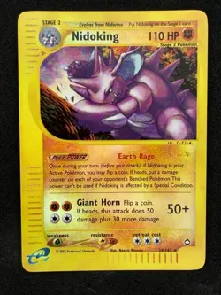 Nidoking 24/147 Reverse Holo Pokemon Aquapolis Nintendo 2002 - NM - Image 1