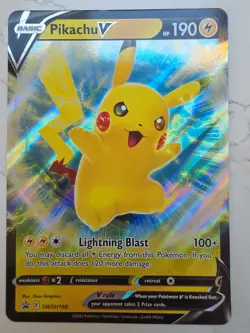 Pokemon Pikachu v Black Star Promo Jumbo Card SWSH198 - Image 1