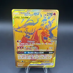 Reshiram & Charizard GX SM247 Tag Team Gold Sun & Moon Promo Pokemon English NM - Image 1