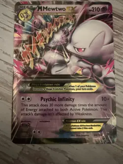 2015 Pokemon Mega M Mewtwo EX 64/162 XY Breakthrough Set Full Art Holo NM - Image 4