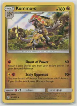 Kommo-o 163/236 Holo Rare Cosmic Eclipse Pokemon Lightly Played - Image 1