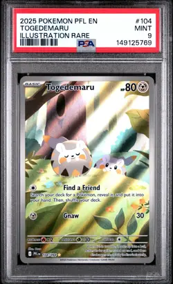 Pokemon TCG Togedemaru #104 Phantasmal Flames Illustration Rare PSA 9 - Image 1