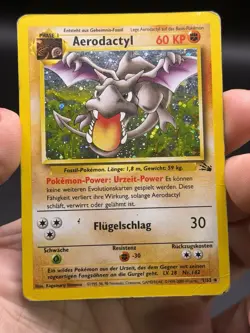 Aerodactyl Holo Rare German Fossil 1/62 Pokemon WOTC HP - Image 3