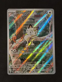 Pokemon Phantasmal Flames 106/094 Meowth Illustration Rare IR 🔥 - Image 1