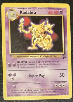 Pokemon TCG Card Kadabra 46/130 Base Set 2 WOTC Vintage 1999 Rare MP/HP Ken S. - Image 1