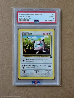2000 Pokemon Black Star Promo Jigglypuff #7 PSA 9 MINT WOTC Pokemon League Promo - Image 1