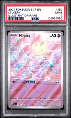 2024 POKEMON SCR EN-STELLAR CROWN ILLUSTRATION RARE #152 MILCERY PSA 9 - Image 1