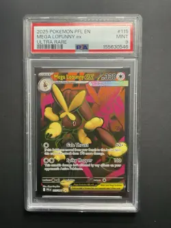 Mega Lopunny ex 115 PSA 9 2025 Pokemon PFL EN Ultra Rare - Image 1