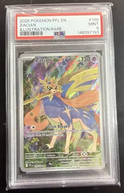 PSA 9 2025 Pokemon PFL EN Zacian Illustration Rare #100 - Image 1