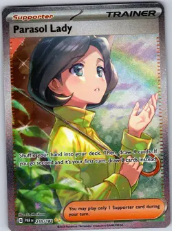 Parasol Lady 255/182 Special Illustration Rare Paradox Rift Pokemon Holo NM - Image 1