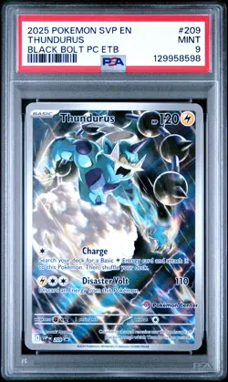 2025 POKEMON BLACK BOLT POKEMON CENTER ETB PROMO SVP #209 THUNDURUS PSA 9 - Image 1