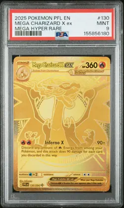 2025 POKEMON PFL EN-PHANTASMAL FLAMES MEGA HYPER RARE MEGA CHARIZARD X EX PSA 9 - Image 1