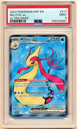 Pokemon Scarlet & Violet SSP EN Milotic EX Full Art #217 PSA 9 - POP 600 - Image 1