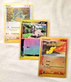 3 Pokemon Card Lot - E-READER HOLOS!! Bagon (U), Cyndaquil, Poochyena 2003 (LP) - Image 1