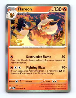 Flareon 013/131 Holo Rare Prismatic Evolutions Pokemon Holo Near Mint - Image 1