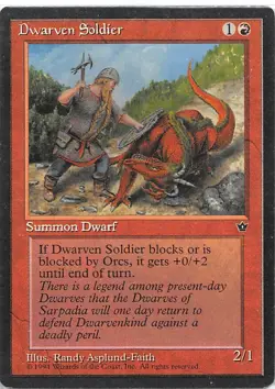 Dwarven Soldier (Asplund-Faith) *Common* Magic MtG x1 Fallen Empires MP - Image 1