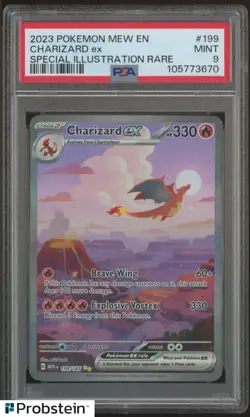 2023 Pokemon Mew En Special Illustration Rare #199 Charizard Ex PSA 9 MINT - Image 1