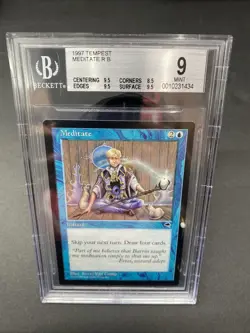 MTG Meditate BGS 9 Mint Tempest Reserved List Rare 1997 - Image 1