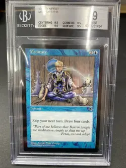 MTG Meditate BGS 9 Mint Tempest Reserved List Rare 1997 - Image 2