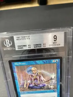 MTG Meditate BGS 9 Mint Tempest Reserved List Rare 1997 - Image 3