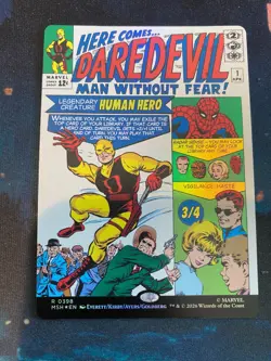 MTG Marvel Super Heroes Daredevil Man Without Fear Borderless Foil - Image 1