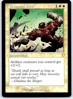 Tempered Steel (Retro Frame) 76 Commander: The Brothers' War MTG LP - Image 1