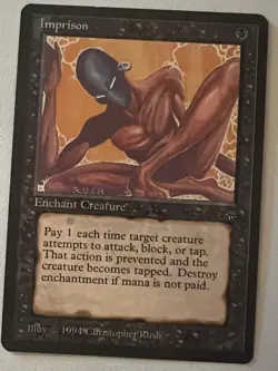 Magic the Gathering MTG- Legends-Rare/BannedImprison NM (Beta Bob) - Image 1