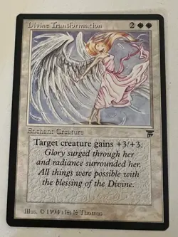 Magic the Gathering MTG Legends Divine Transformation NM (Beta Bob) - Image 1