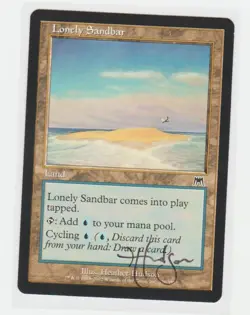 Magic the Gathering ~ Lonely Sandbar ~ LP ~ Onslaught ~ Signed by Artist - Image 1