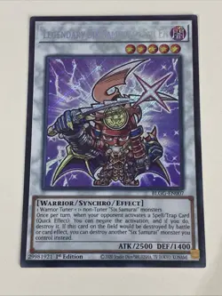 Yugioh Legendary Lord Six Samurai Shi En - Secret Rare Chibi Art NM Free Holo B - Image 1