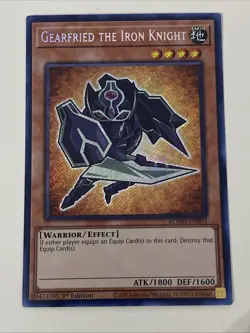 Yugioh Gearfried the Iron Knight - 1st Edition Secret Rare Chibi NM Free Holo A - Image 1