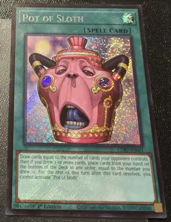 Yu-Gi-Oh Pot Of Sloth CORI-EN061 Secret Rare 1st edition HOLO BLEED ErrorU - Image 2