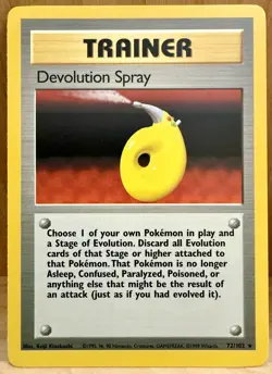 Devolution Spray Pokemon TCG Base Set Trainer Card 72/102 Unlimited Rare LP - Image 1