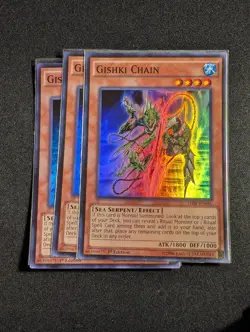 Yugioh - 3x Gishki Chain THSF-EN041 1st Edition Super Rare NM - Image 1