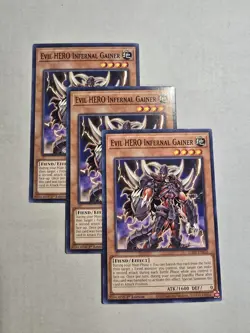 Yugioh! x3 Evil HERO Infernal Gainer LDS3-EN023 Common 1st Ed 3x Yu-gi-oh! TCG - Image 1