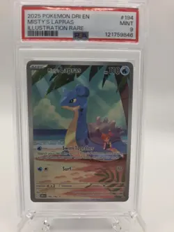 Pokemon 2025 Misty's Lapras Holo Card 194/182 Sv10: Destined Rivals PSA 9 MT - Image 1