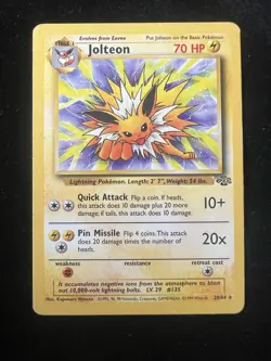 Jolteon 20/64 NM Jungle Regular Non Holo Rare Pokemon TCG Card 1999 - Image 1