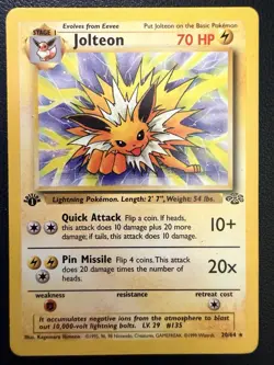 Pokemon Jolteon TCG Jungle 1st Edition 20/64 Regular Rare Non-Holo Card NM-MN - Image 1