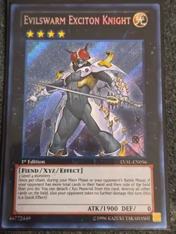 Yu-Gi-Oh! Evilswarm Exciton Knight - LVAL-EN056 - Secret Rare - 1st Ed - NM - Image 1