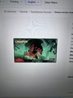CHAMPION SCAR PLAYMAT - Disney Lorcana Azurite Sea Heartless Hunter UNOPENED - Image 2